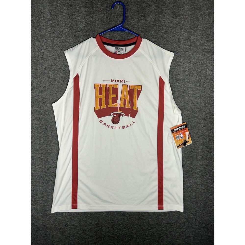 NBA‎ Men's Miami Heat Zip Way Tank Top NWT Size XL WHITE BASKETBALL